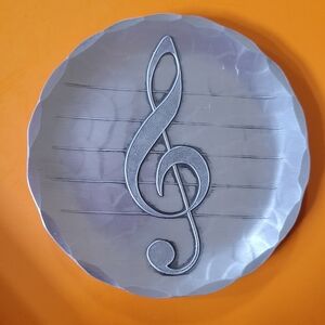 Wendell August Forged Aluminum Treble Clef ~ Trinket Dish Coaster ~ Music ~ VGUC